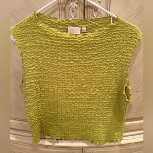 GLG Olive Green Textured Sleeveless Top and pant set size XL